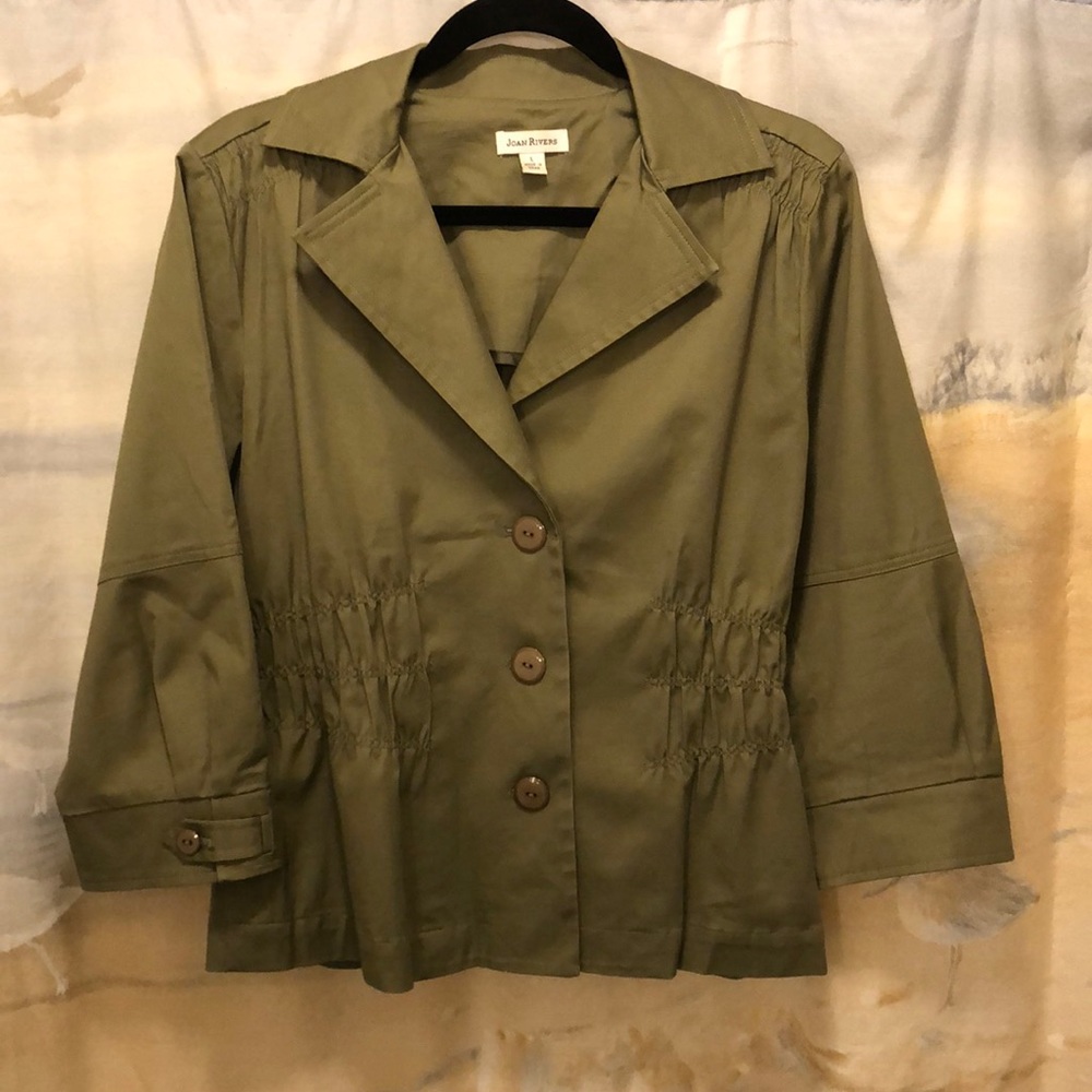 Joan Rivers Large Olive Green Jacket Blazer
